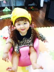画像3: BABY☆ウィッグ付きニット帽子【前髪取り外し可能】】（キッズウィッグ/ベビーウィッグ/ウィッグ付き帽子/キャップ/ニット帽/耐熱/りぼん/前髪付き） (3)