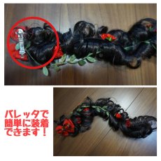 画像5: Baby　Wig☆ミニバレッタ式小花＆りぼん付きウィッグ【ヘアーアレンジ/付け毛/赤ちゃん/ウィッグ/ウィッグ付きヘアクリップ/ヘアクリップ/初節句/撮影/七五三/百日/キッズ/kids/子供用ウィッグ/】 (5)