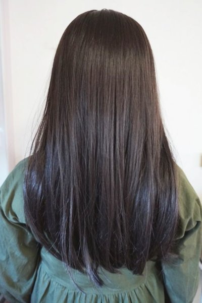 画像1: front lace wig☆センターパート☆ワンレンストレートロング【根元黒染め×ベーシックブラウン】