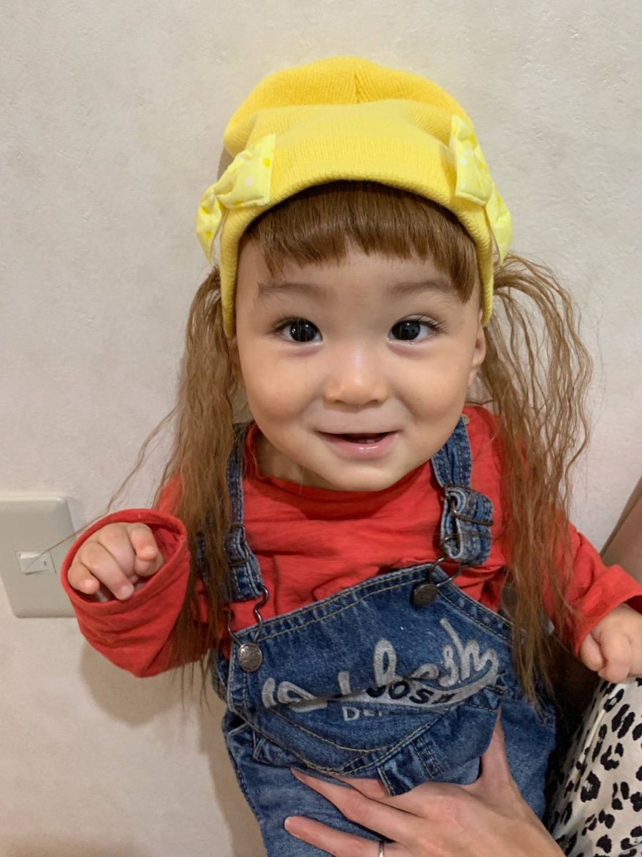 画像12: BABY☆ウィッグ付きニット帽子【前髪取り外し可能】】（キッズウィッグ/ベビーウィッグ/ウィッグ付き帽子/キャップ/ニット帽/耐熱/りぼん/前髪付き） (12)