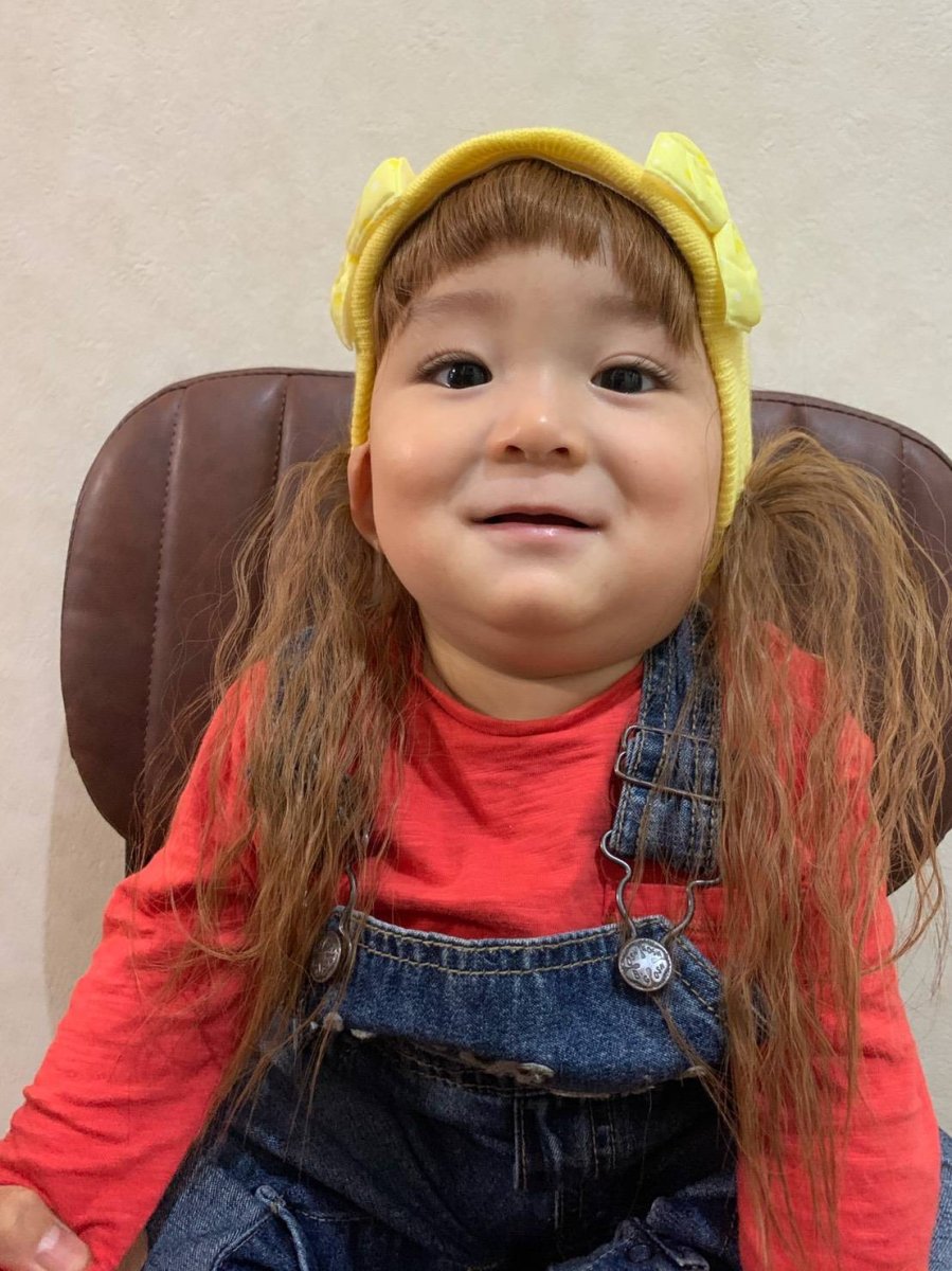 画像8: BABY☆ウィッグ付きニット帽子【前髪取り外し可能】】（キッズウィッグ/ベビーウィッグ/ウィッグ付き帽子/キャップ/ニット帽/耐熱/りぼん/前髪付き） (8)