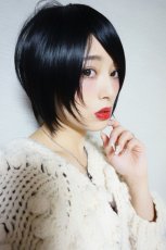 画像11: 《Sサイズ展開有》大人可愛い✩美フォルムレイヤーショートボブ【ブラック】　 (11)