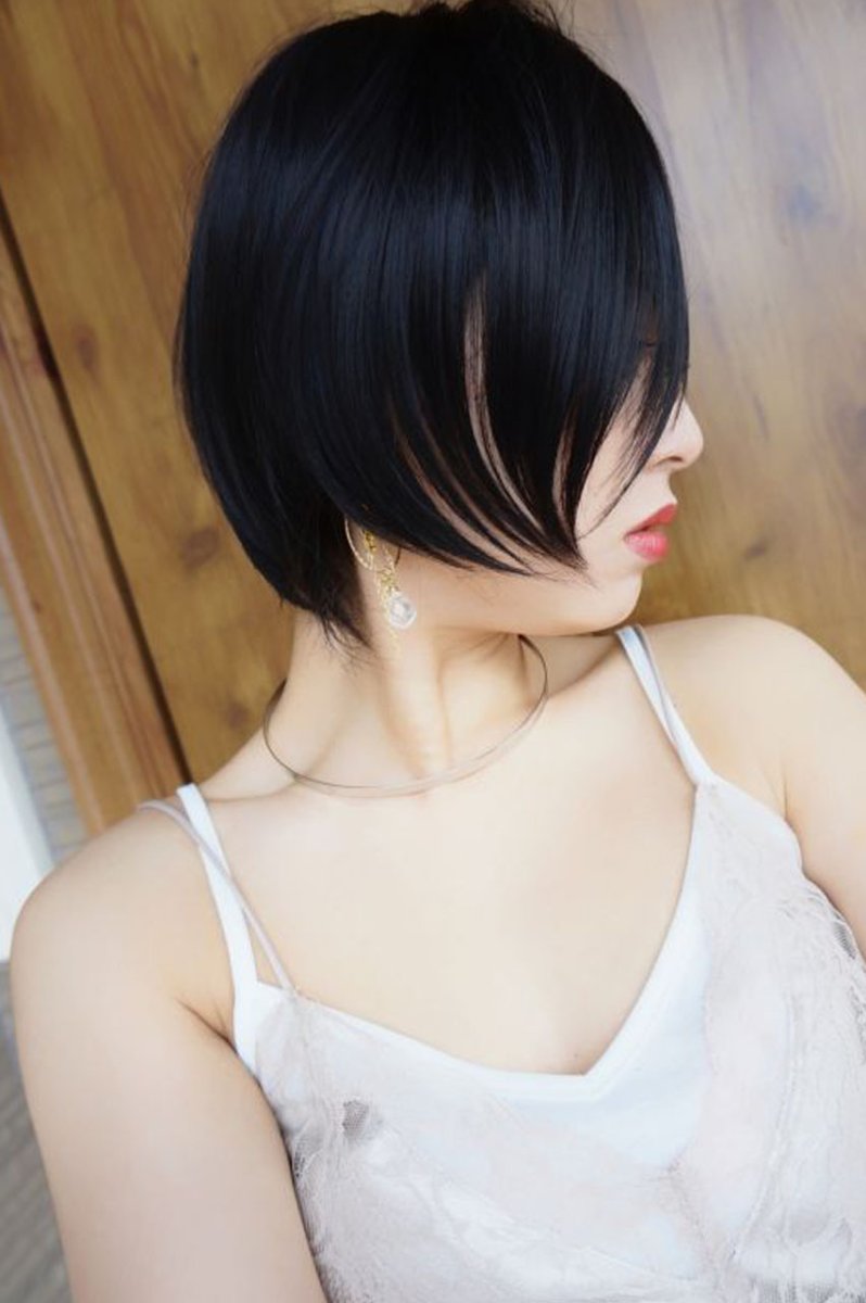 画像10: 《Sサイズ展開有》大人可愛い✩美フォルムレイヤーショートボブ【ブラック】　 (10)