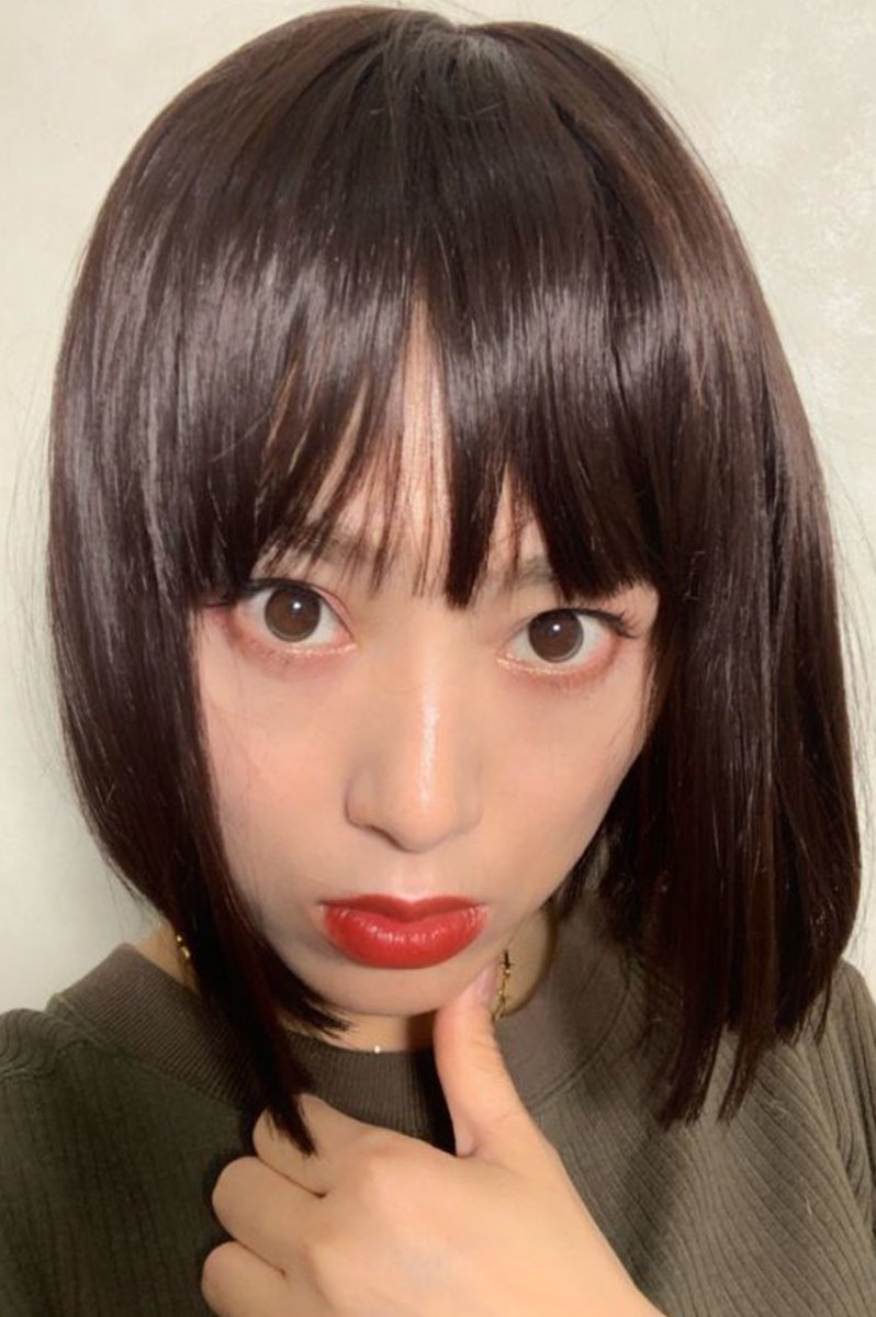 画像13: 《Sサイズ展開有》ぱっつん前髪☆シンプルベーシックボブ【ダークチェリー】 (13)