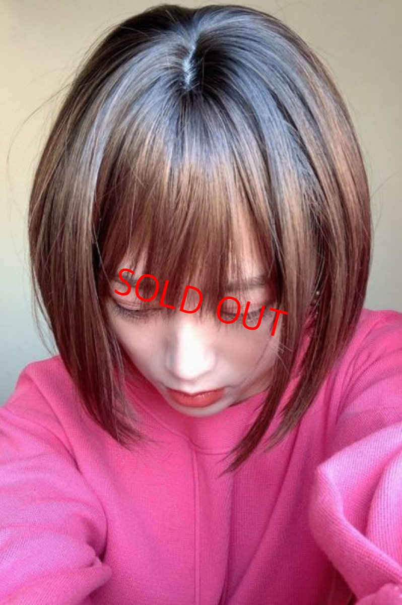 画像12: パーフェクト万能シルエットショートボブ【根元黒染め×マロンブラウン】 (12)