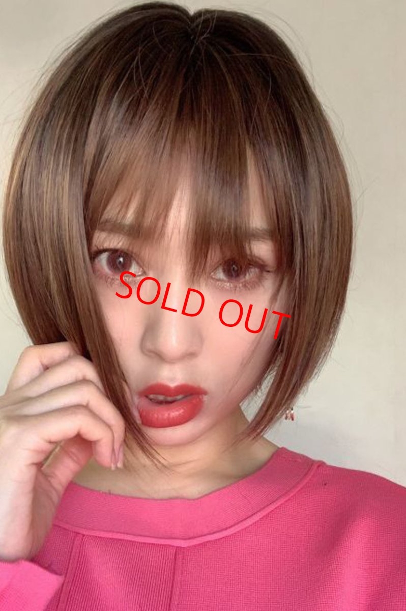 画像5: パーフェクト万能シルエットショートボブ【根元黒染め×マロンブラウン】 (5)