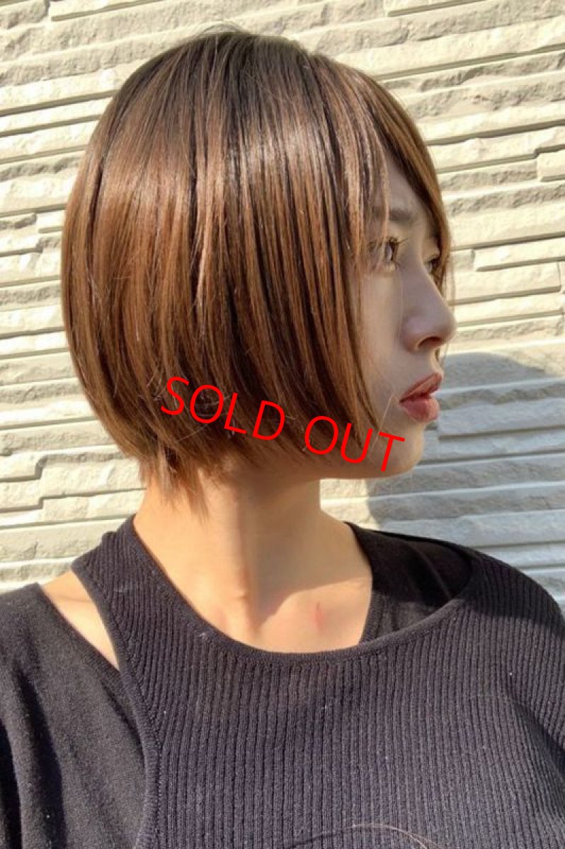 画像2: パーフェクト万能シルエットショートボブ【根元黒染め×マロンブラウン】 (2)