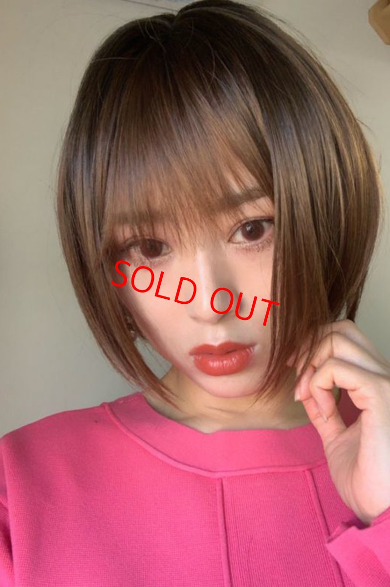 画像14: パーフェクト万能シルエットショートボブ【根元黒染め×マロンブラウン】 (14)