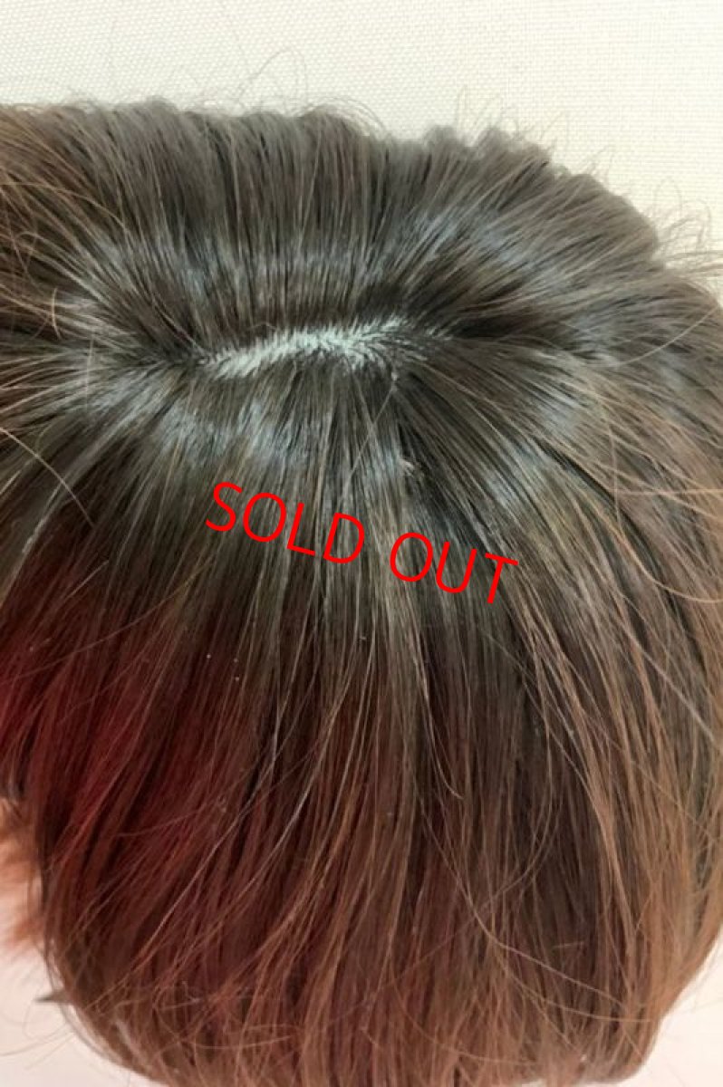 画像17: パーフェクト万能シルエットショートボブ【根元黒染め×マロンブラウン】 (17)