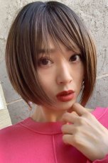 画像10: パーフェクト万能シルエットショートボブ【根元黒染め×マロンブラウン】 (10)