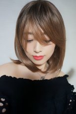 画像2: 《Sサイズ展開有》エアレイヤーミディ【根元黒mix×シフォンベージュ】 (2)