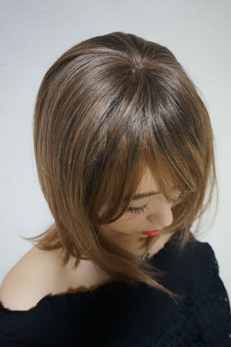 画像9: 《Sサイズ展開有》エアレイヤーミディ【根元黒mix×シフォンベージュ】 (9)