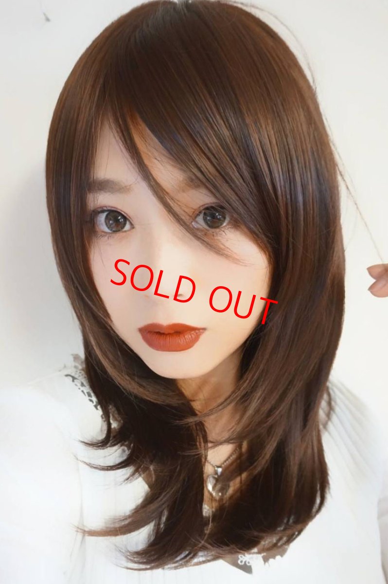 画像19: 幅広つむじ☆斜め分けフェミニンマッシュレイヤーミディ【ロイヤルブラウン】　 (19)