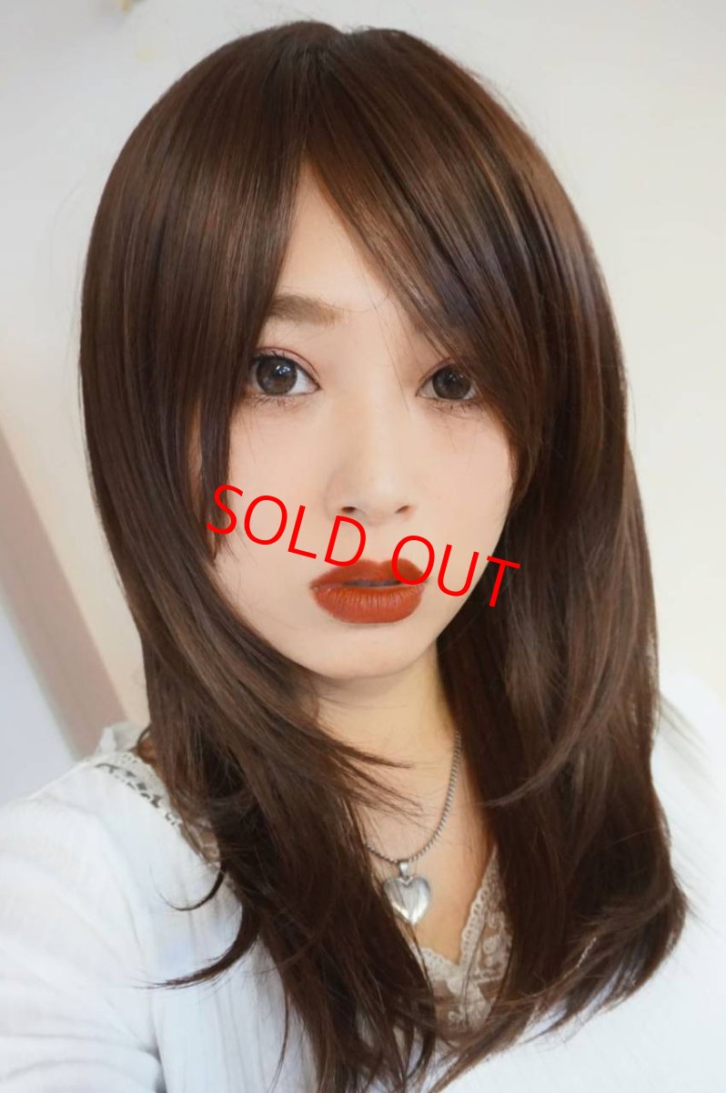 画像18: 幅広つむじ☆斜め分けフェミニンマッシュレイヤーミディ【ロイヤルブラウン】　 (18)