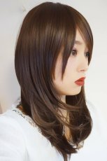画像16: 幅広つむじ☆斜め分けフェミニンマッシュレイヤーミディ【ロイヤルブラウン】　 (16)