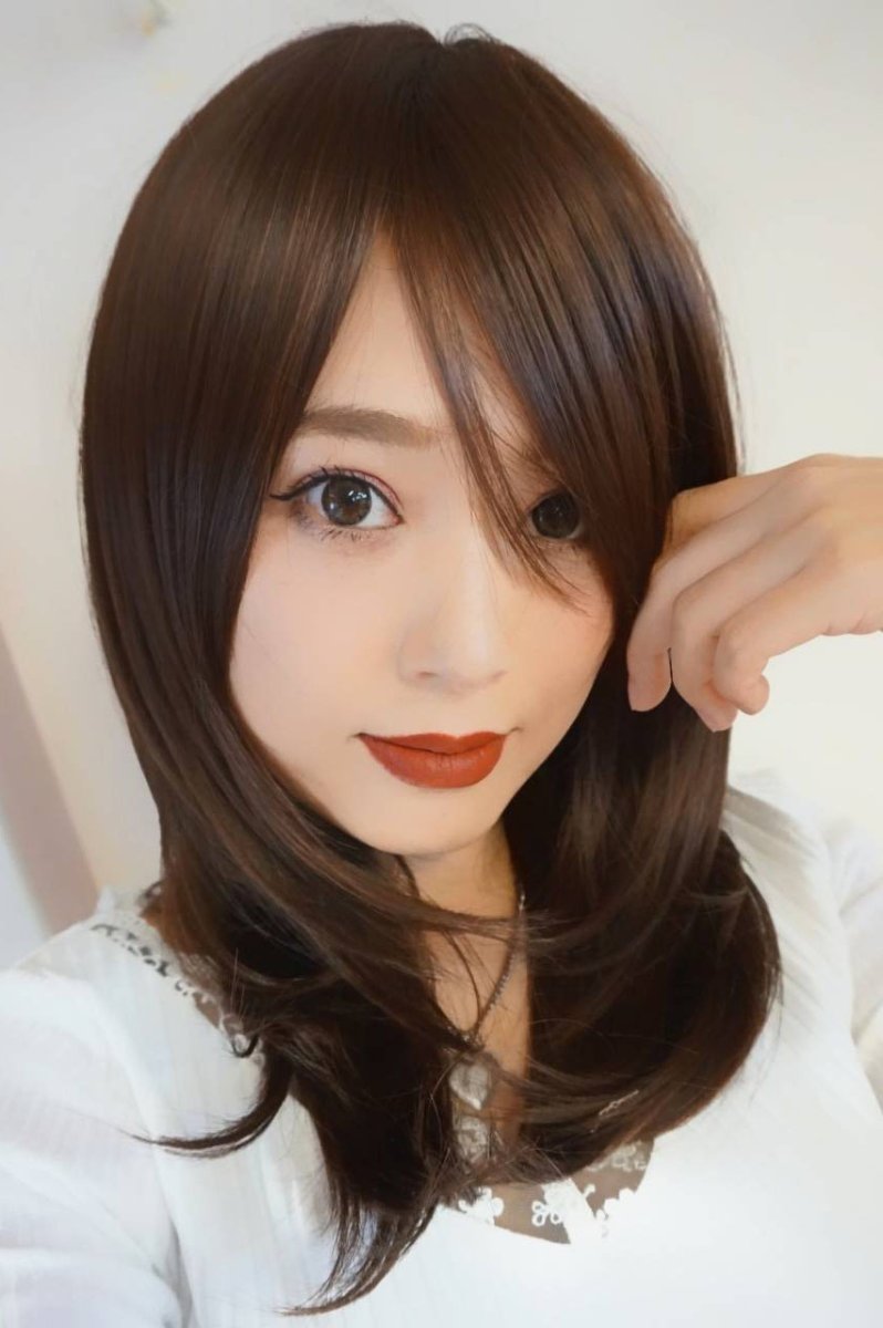 画像22: 幅広つむじ☆斜め分けフェミニンマッシュレイヤーミディ【ロイヤルブラウン】　 (22)