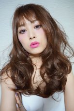 画像10: ふかし加工☆オルチャン風シースルーバングフェミニンカールロング【根元黒染め×マロンブラウン】 (10)