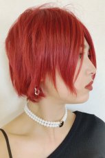 画像18: 【SALE】ふかし加工✩新NANA風前下がりカジュアルショート【ポピーレッド】 (18)
