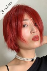 画像1: 【SALE】ふかし加工✩新NANA風前下がりカジュアルショート【ポピーレッド】 (1)
