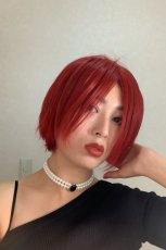画像10: 【SALE】ふかし加工✩新NANA風前下がりカジュアルショート【ポピーレッド】 (10)