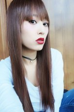 画像16: 【SALE】 幅広つむじ☆ぱっつん前髪ブラントカットストレートロング【マロンブラウン】　　 (16)