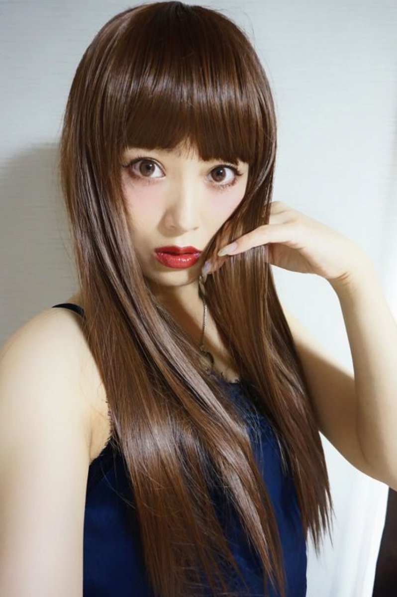 画像21: 【SALE】 幅広つむじ☆ぱっつん前髪ブラントカットストレートロング【マロンブラウン】　　 (21)