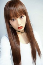 画像15: 【SALE】 幅広つむじ☆ぱっつん前髪ブラントカットストレートロング【マロンブラウン】　　 (15)