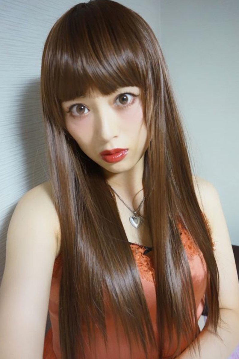 画像10: 【SALE】 幅広つむじ☆ぱっつん前髪ブラントカットストレートロング【マロンブラウン】　　 (10)