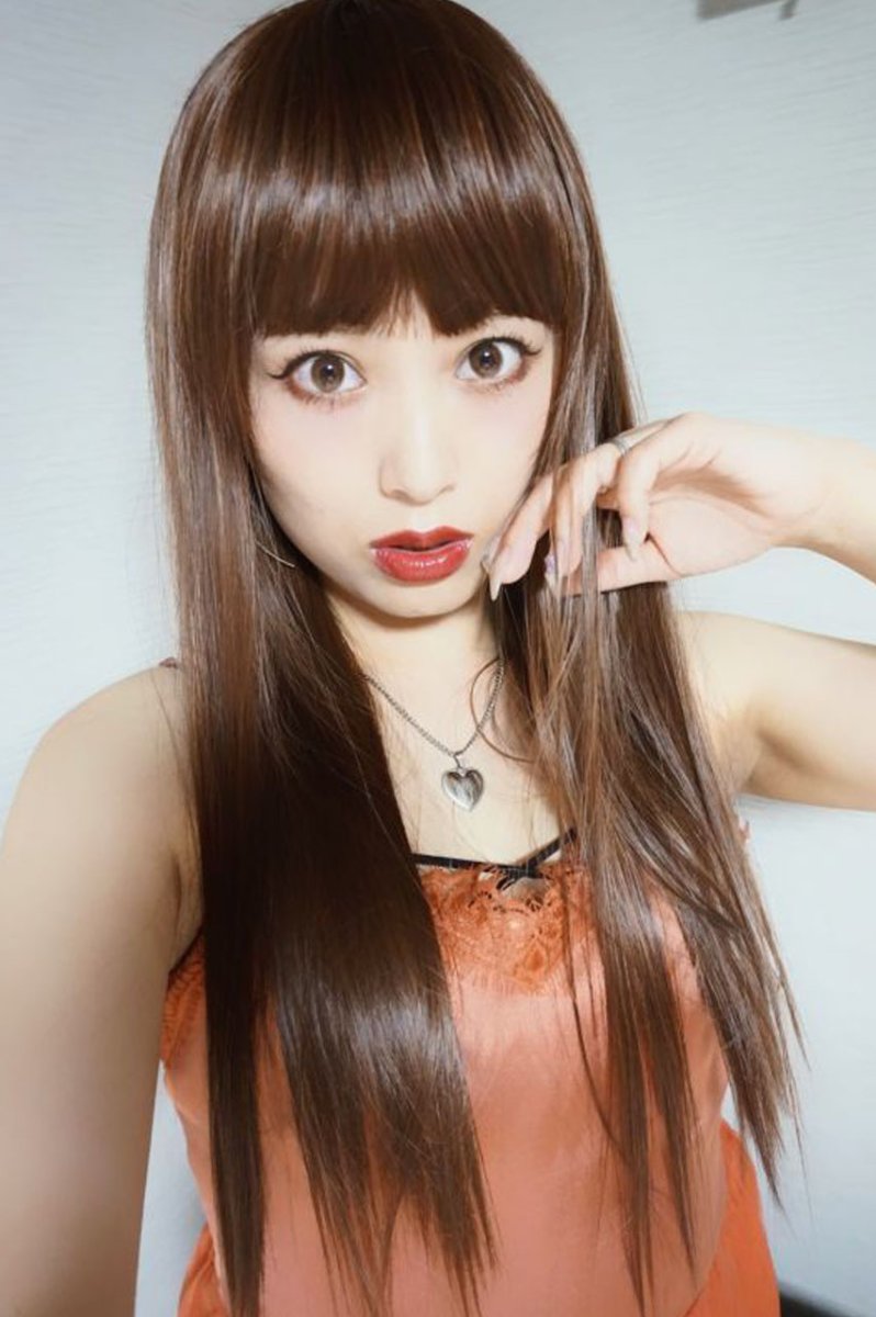 画像11: 【SALE】 幅広つむじ☆ぱっつん前髪ブラントカットストレートロング【マロンブラウン】　　 (11)