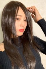 画像8: 人毛mix☆リアルスキン☆総レースストレートロング【チョコブラック】 (8)