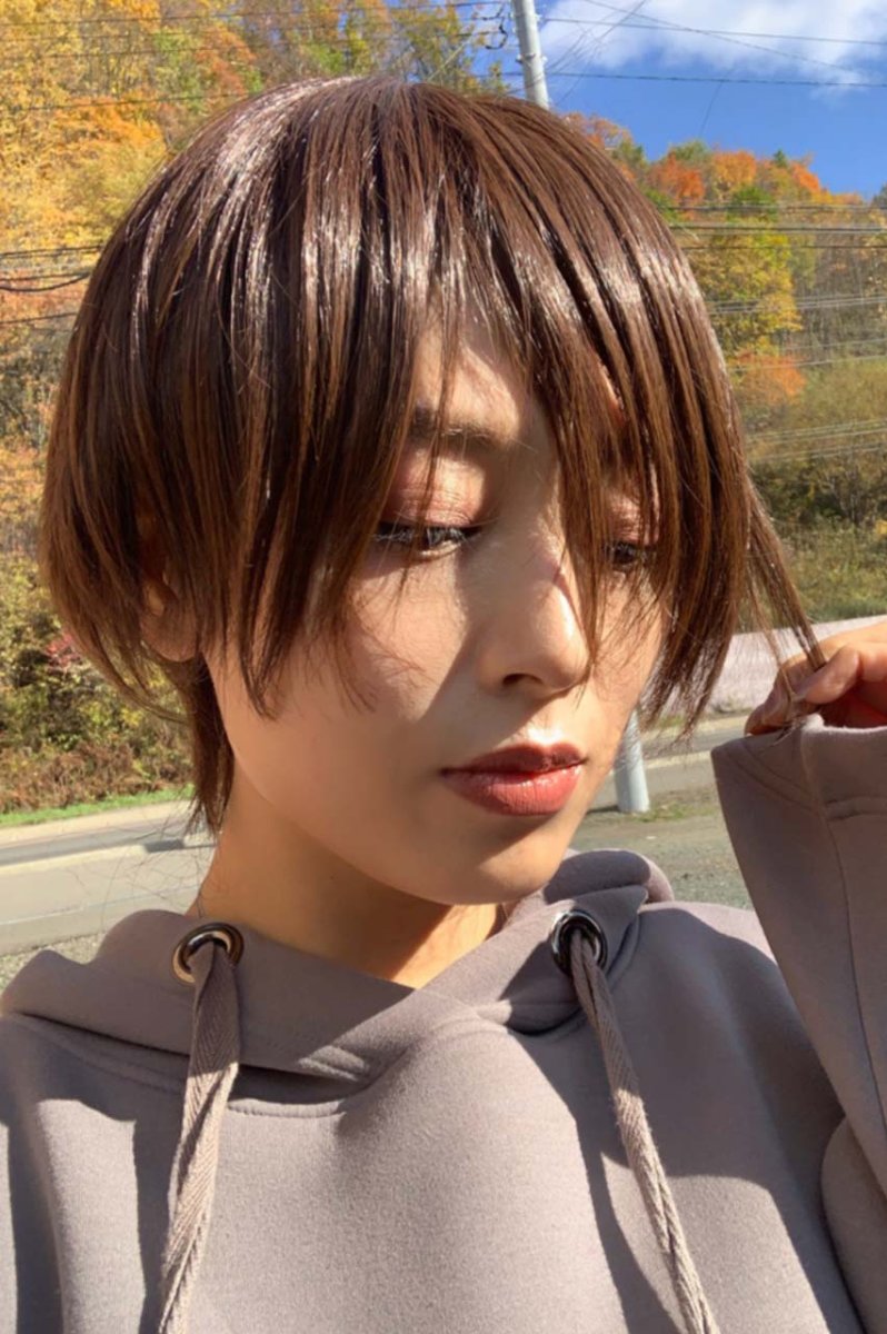 画像9: 人毛mix☆リアルスキン☆総レース大人ショート【マロンブラウン】 (9)