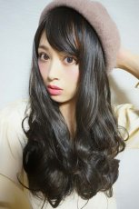 画像13: I型つむじ☆斜め分けランダムゆる巻きウェーブロング【ダークブラウン】　 (13)