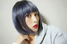画像15: 【SALE】ぱっつん前髪☆シンプルベーシックボブ【根本黒mix×アメジストパープルグレー】 (15)