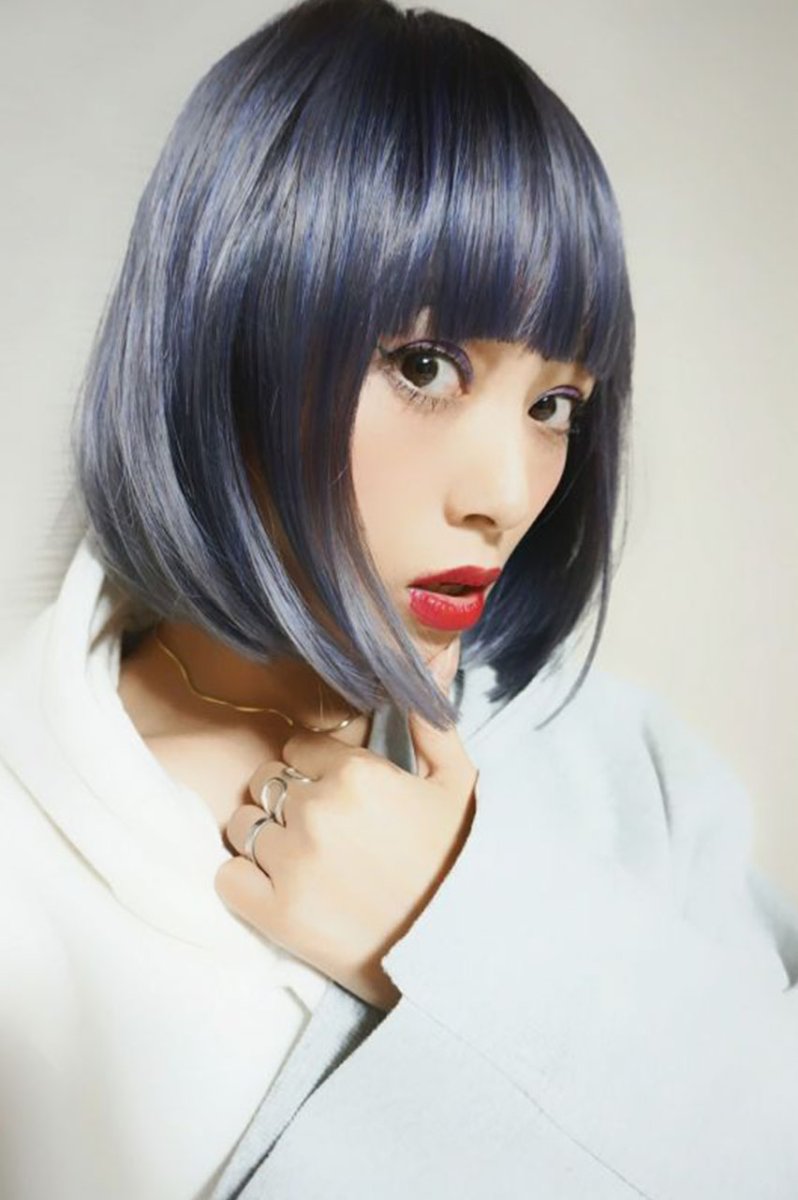 画像24: 【SALE】ぱっつん前髪☆シンプルベーシックボブ【根本黒mix×アメジストパープルグレー】 (24)