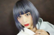 画像21: 【SALE】ぱっつん前髪☆シンプルベーシックボブ【根本黒mix×アメジストパープルグレー】 (21)