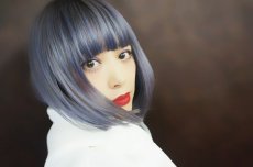 画像16: 【SALE】ぱっつん前髪☆シンプルベーシックボブ【根本黒mix×アメジストパープルグレー】 (16)