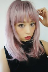 画像19: 【SALE】シースルーバング☆小顔レイヤーミディ【根元黒mix×シュガーピンク】　 (19)