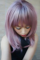 画像24: 【SALE】シースルーバング☆小顔レイヤーミディ【根元黒mix×シュガーピンク】　 (24)