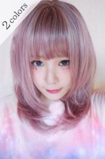 画像12: 【SALE】シースルーバング☆小顔レイヤーミディ【根元黒mix×シュガーピンク】　 (12)