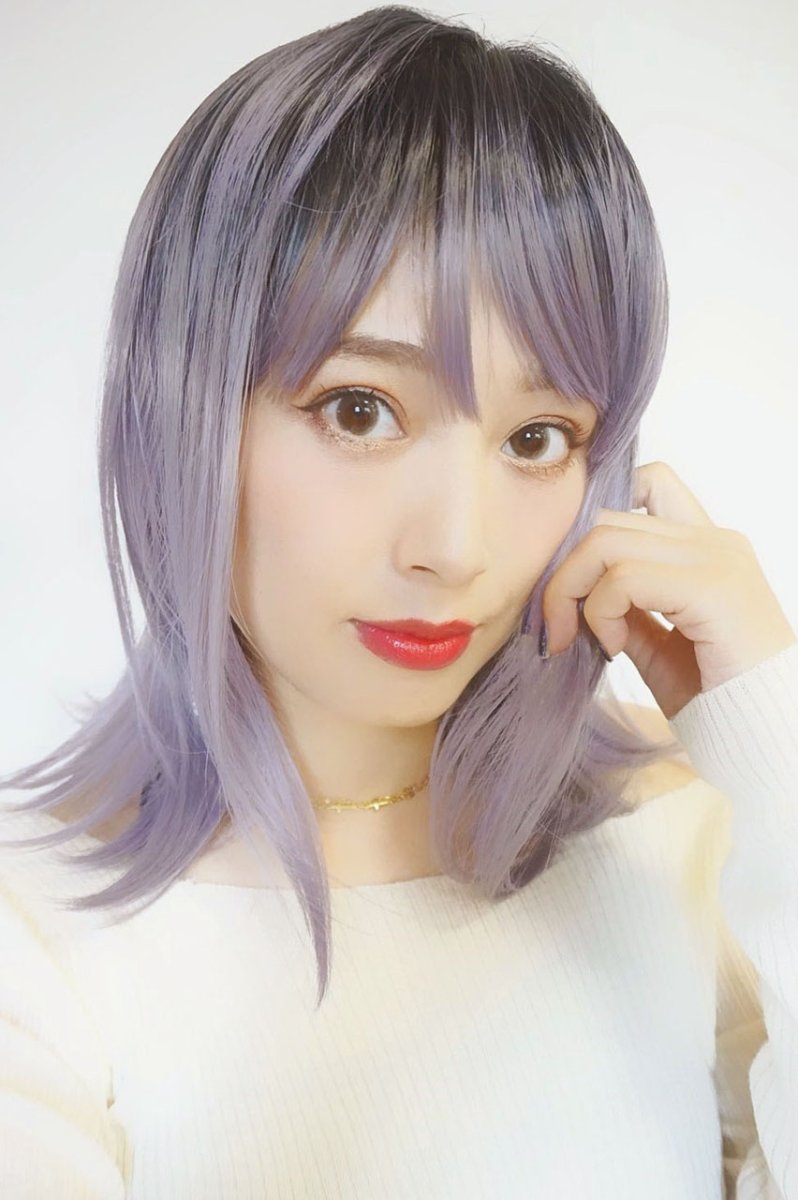 画像4: 【SALE】つむじレース手植え製法☆愛されレイヤーワンカールボブ【根元黒染め×アッシュパープル】 (4)