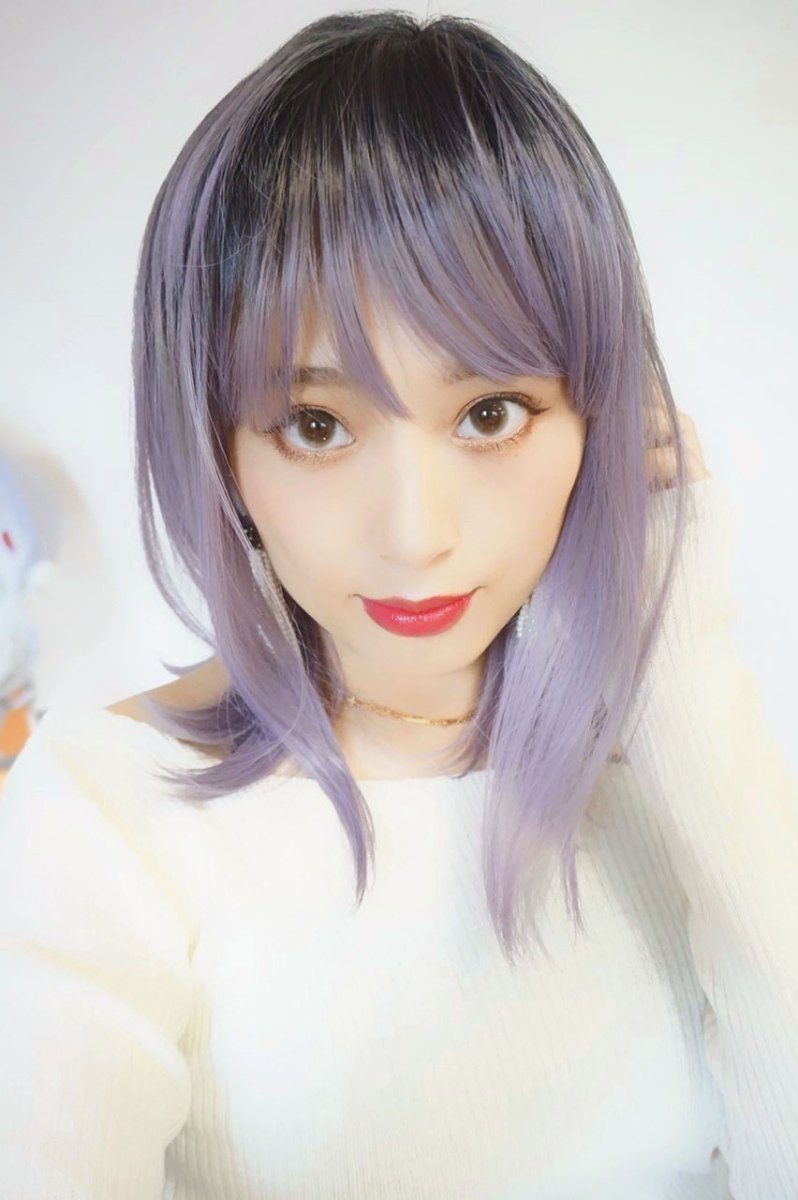 画像5: 【SALE】つむじレース手植え製法☆愛されレイヤーワンカールボブ【根元黒染め×アッシュパープル】 (5)