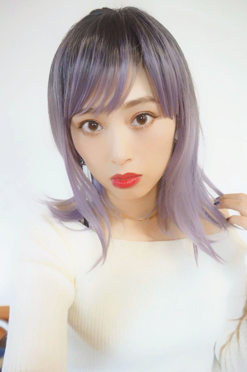 画像17: 【SALE】つむじレース手植え製法☆愛されレイヤーワンカールボブ【根元黒染め×アッシュパープル】 (17)