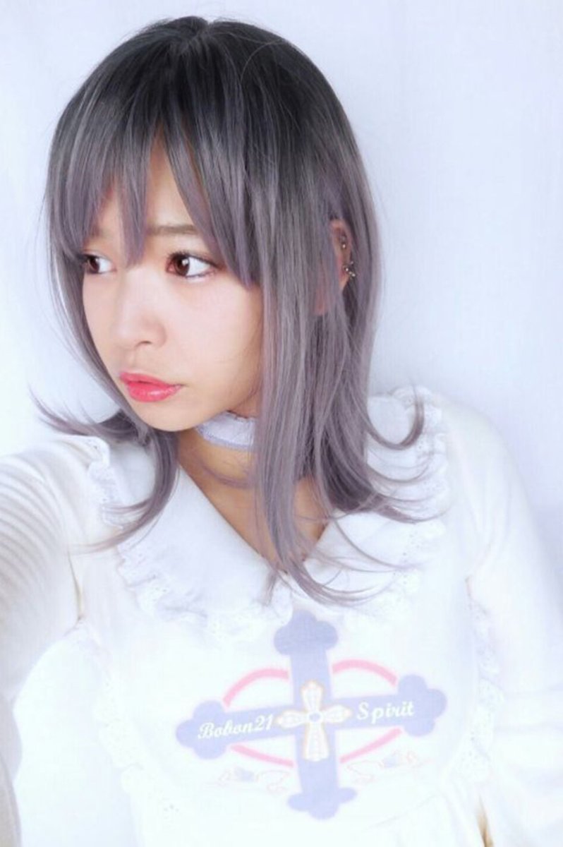 画像3: 【SALE】つむじレース手植え製法☆愛されレイヤーワンカールボブ【根元黒染め×アッシュパープル】 (3)