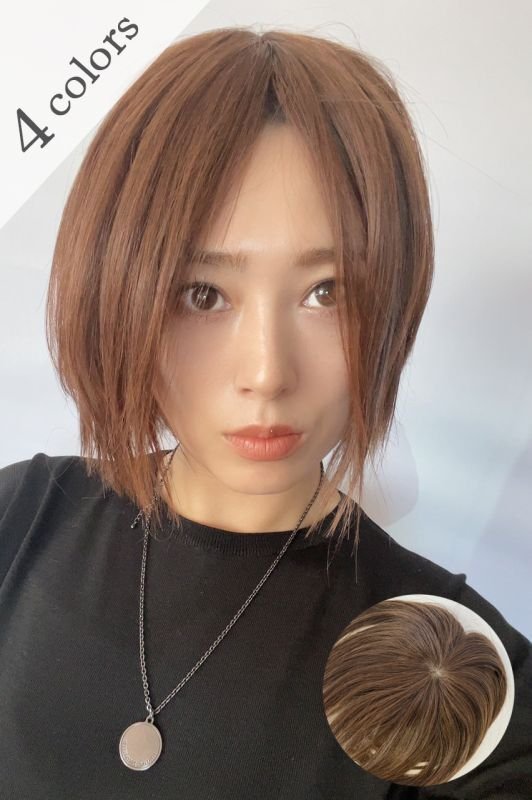 レミー人毛＋日本製毛髪MIXリアルワイドシルクスキン白髪ウィッグ 自然なつむじのwigは当店SUGARCRANZにお任せ☆