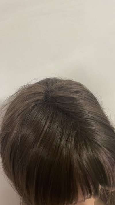 画像1: ふかし加工☆フリンジバング&サイドインナーカラーゆるカールロング【002R×インナーカラーアッシュグレープパープル】