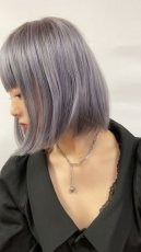 画像14: 【SALE】ぱっつん前髪☆シンプルベーシックボブ【根本黒mix×アメジストパープルグレー】 (14)
