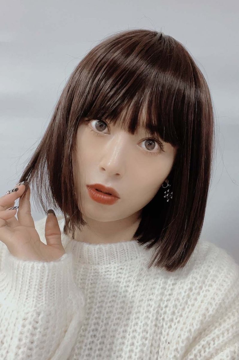 画像6: 《Sサイズ展開有》ぱっつん前髪☆シンプルベーシックボブ【ダークチェリー】 (6)