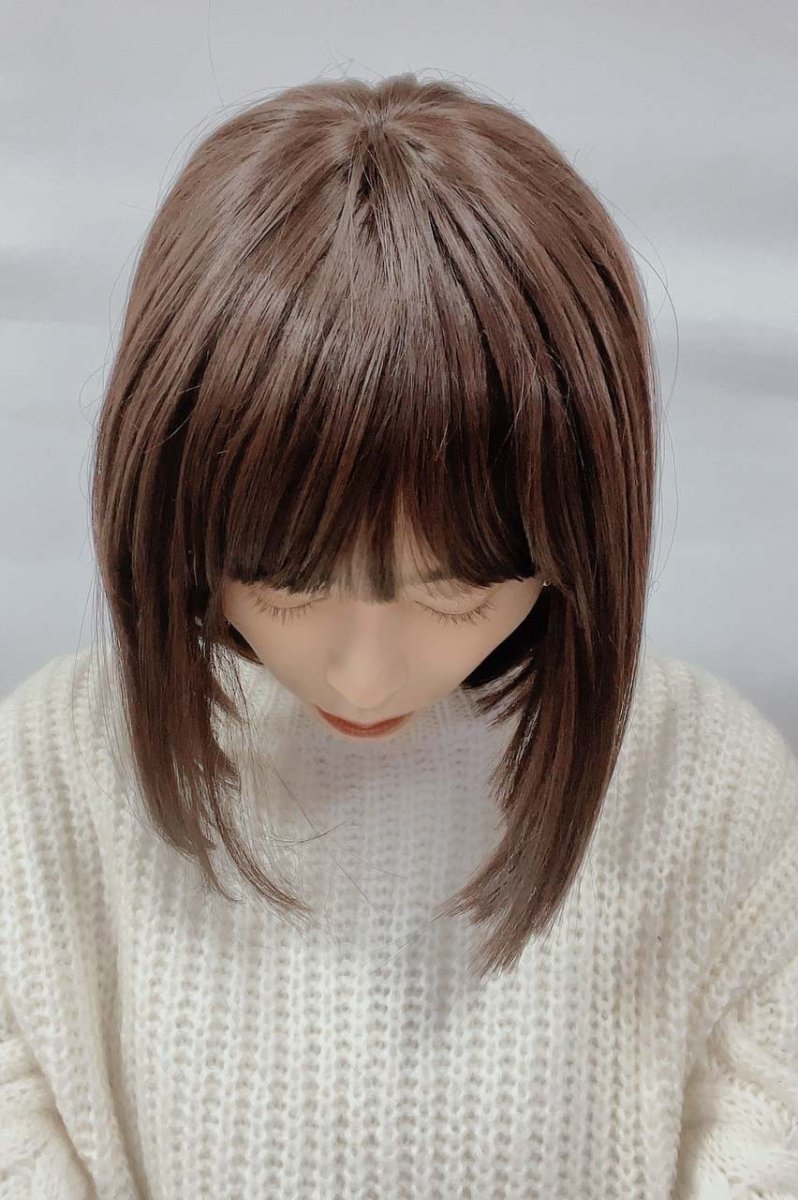 画像4: 《Sサイズ展開有》ぱっつん前髪☆シンプルベーシックボブ【ダークチェリー】 (4)