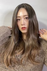 画像12: front lace wig☆センターパート☆ワンレンストレートロング【根元黒染め×ショコラブラウングラデ】 (12)