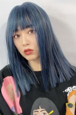 画像3: 【SALE】切りっぱなしストレートセミロング【ブードゥーブル―アッシュグレーmix】 (3)